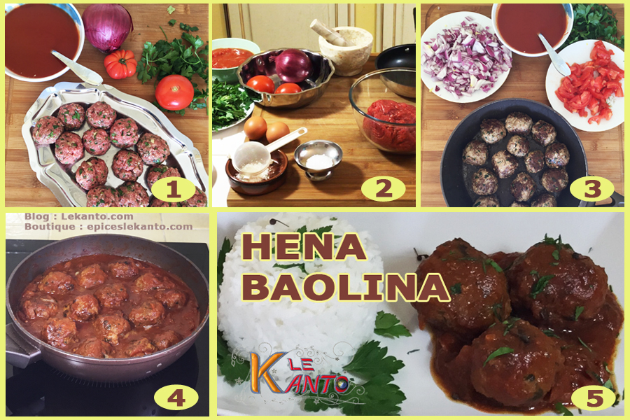 Étapes de préparation des boulettes de viande à la malgache
