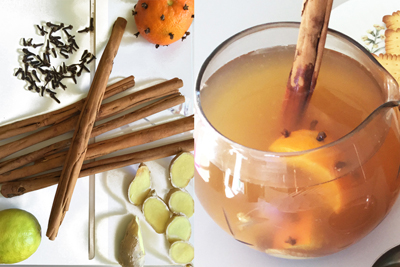 Le thé à la cannelle et au gingembre dans la boisson amincissante